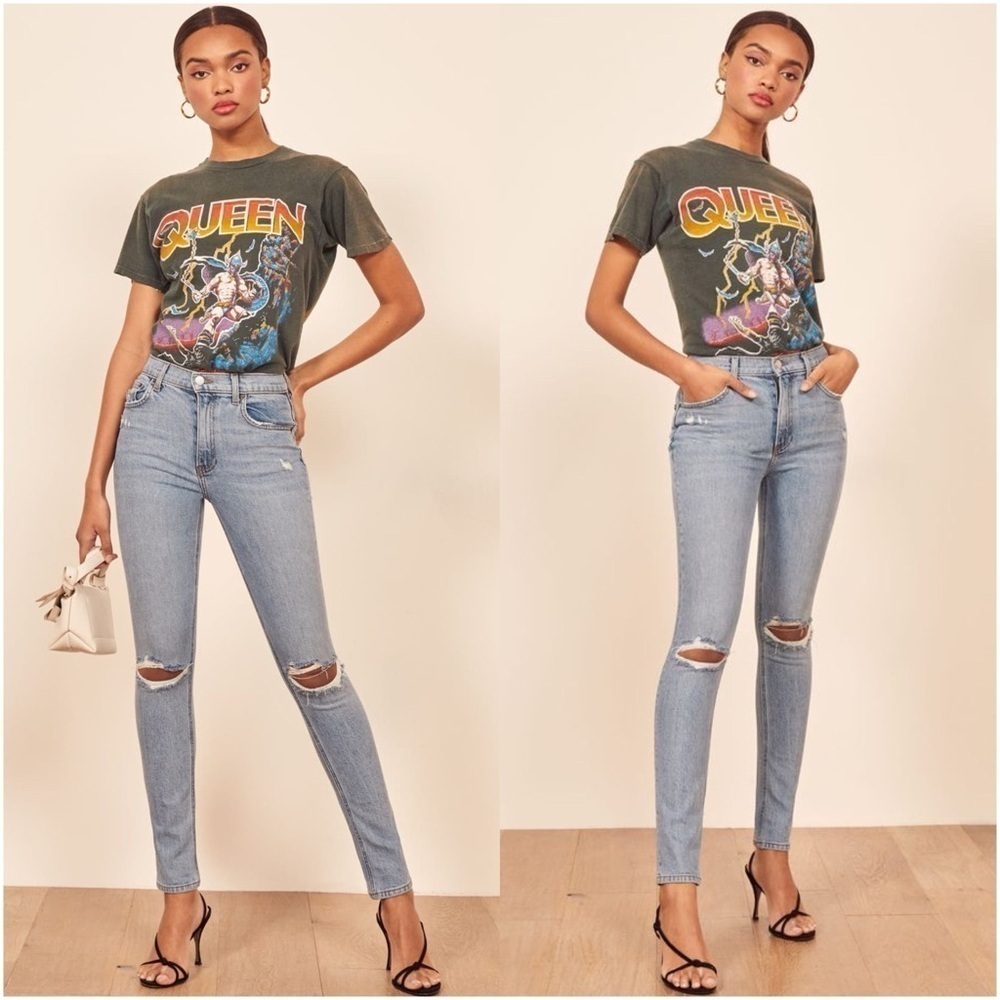 REFORMATION High And Skinny Distressed Jean